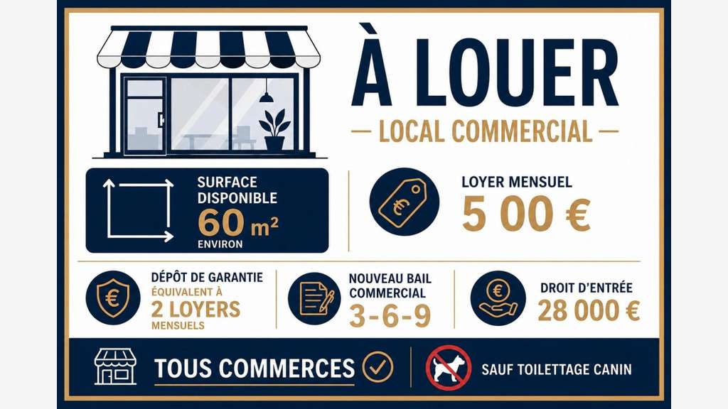 A louer espace commercial 60m² à Moutiers