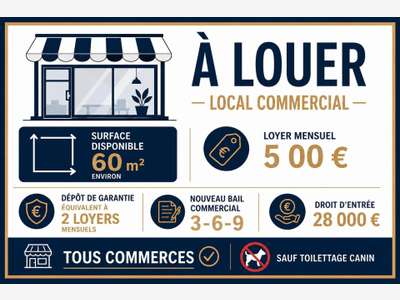 A louer espace commercial 60m² à Moutiers