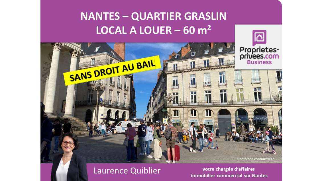Local commercial 60m² à louer à Nantes centre