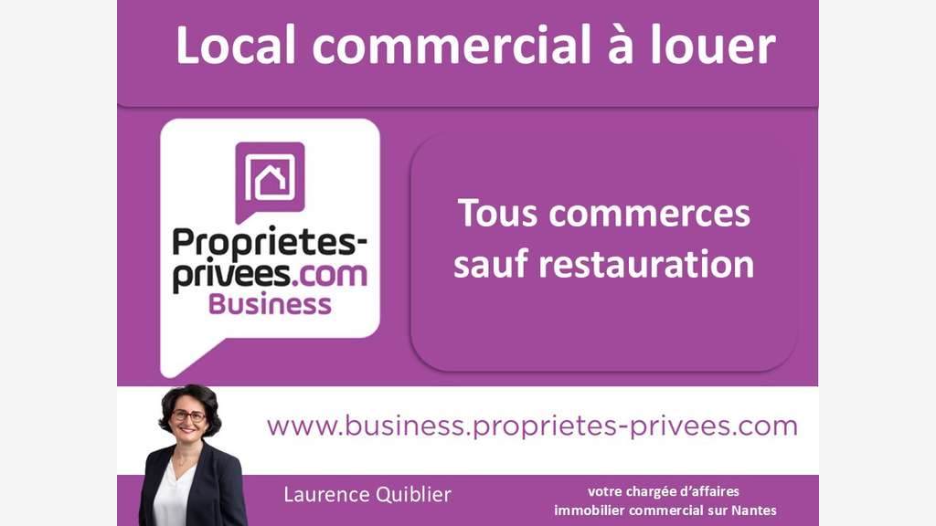 Local commercial 100m² à louer rue prime de Nantes