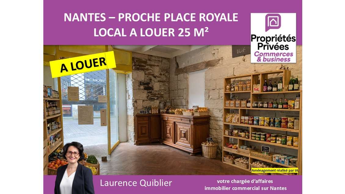 Local 24m² à louer proche Place Royale Nantes
