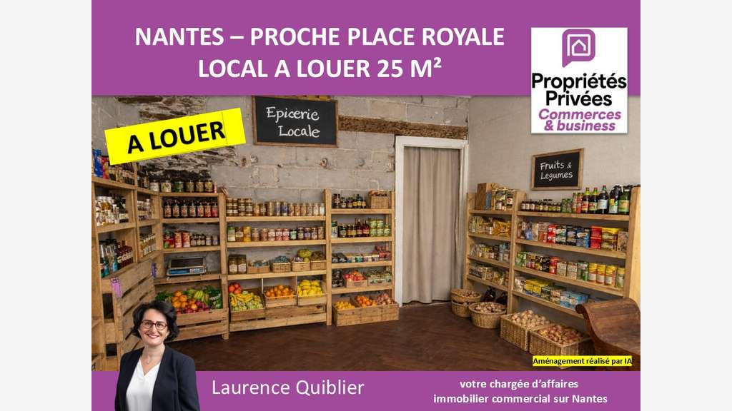 Local 24m² à louer proche Place Royale Nantes