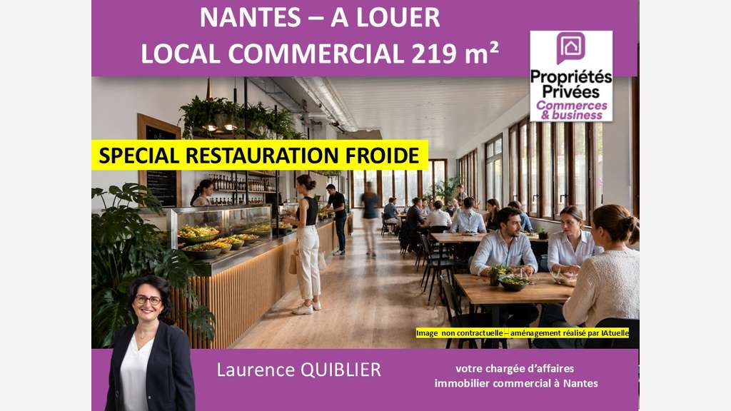 A louer local commercial 219m² à Nantes Wattignies