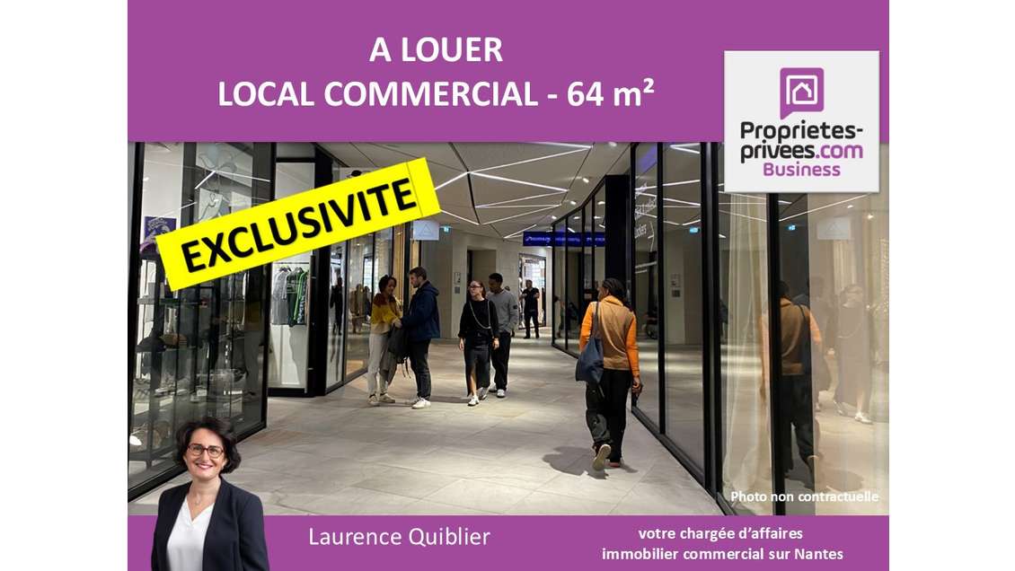 A louer local commercial 64m² à Nantes centre
