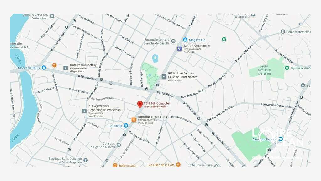 Local commercial 80m² à louer Nantes route Paris