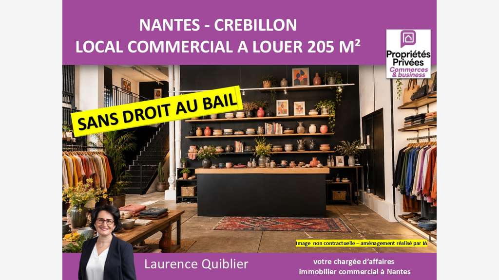 A louer local commercial 205m² à Nantes Crébillon