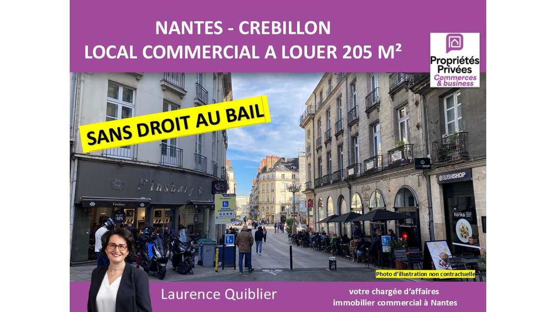 A louer local commercial 205m² à Nantes Crébillon