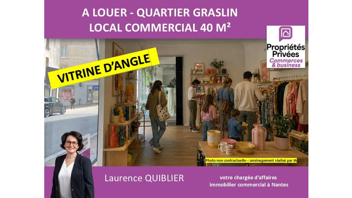 A louer local commercial 40m² centre ville Nantes