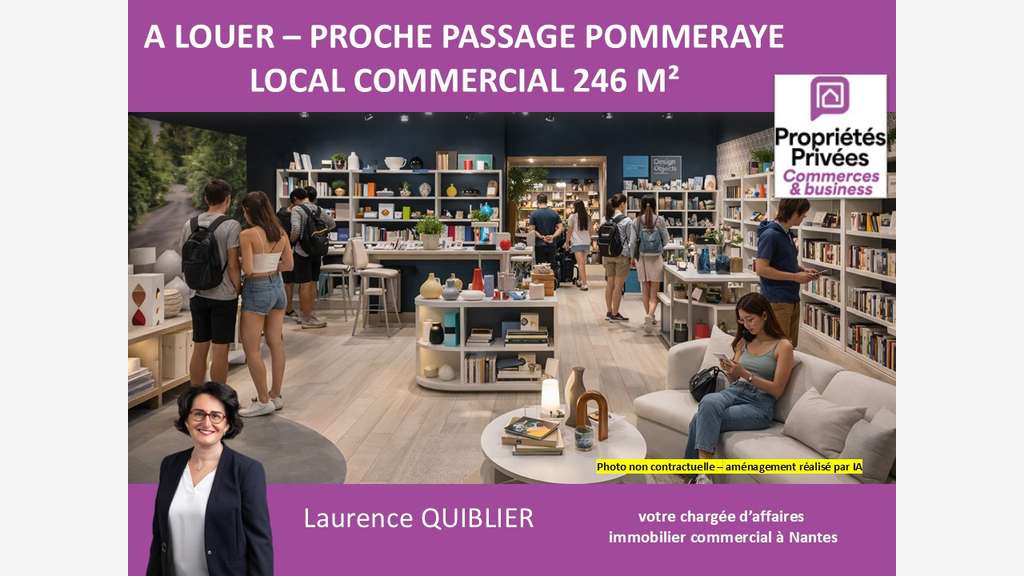 A louer local commercial 246m² centre-ville Nantes