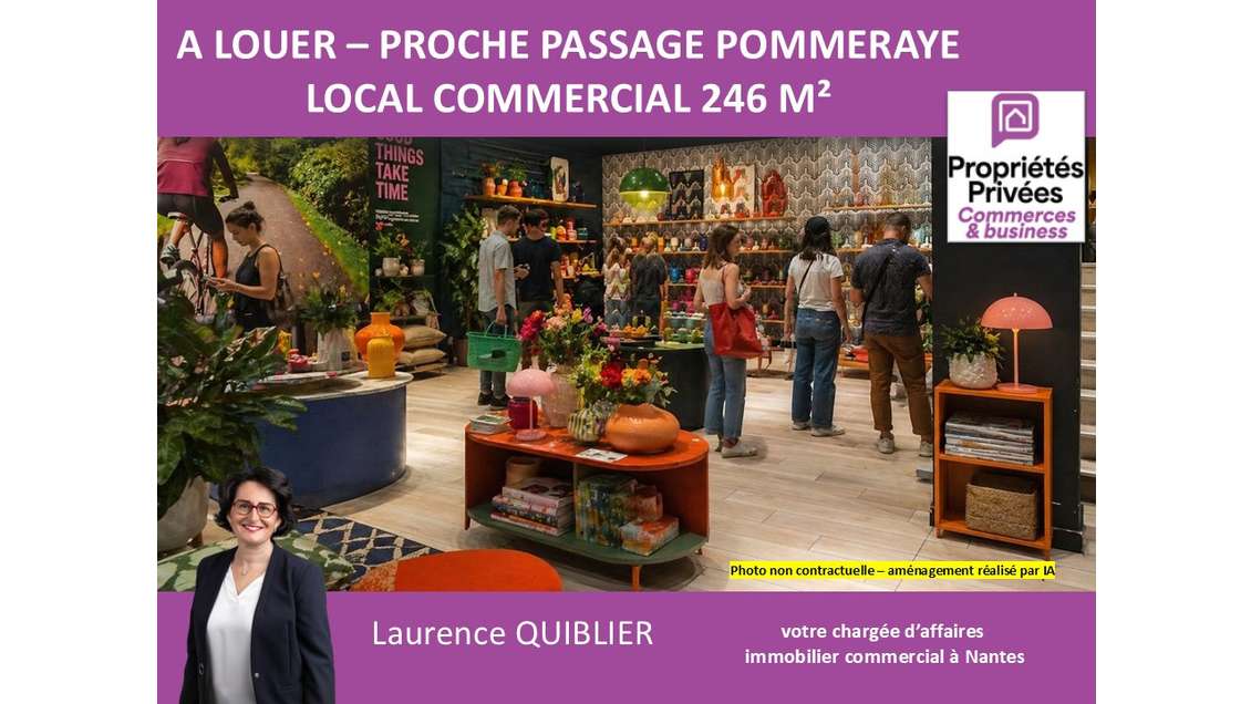 A louer local commercial 246m² centre-ville Nantes