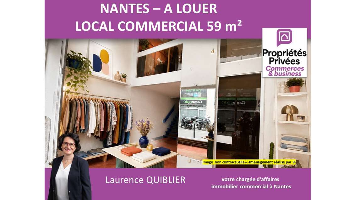 44000 NANTES - LOCAL COMMERCIAL 59 m² A LOUER - 