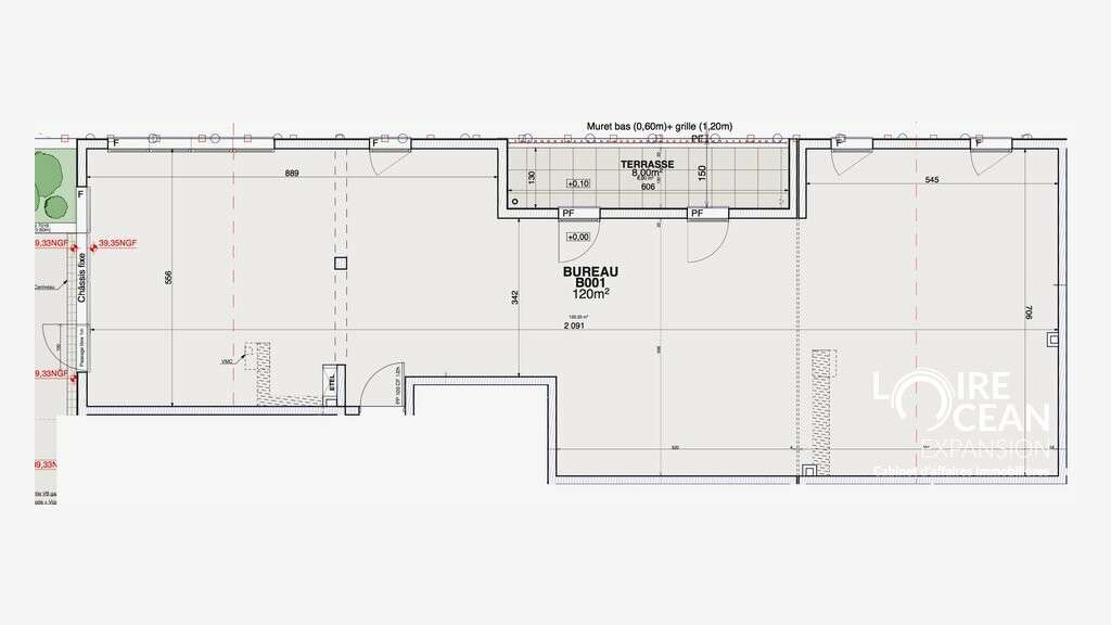 Loue bureaux de 120m² à Nantes route de Vannes