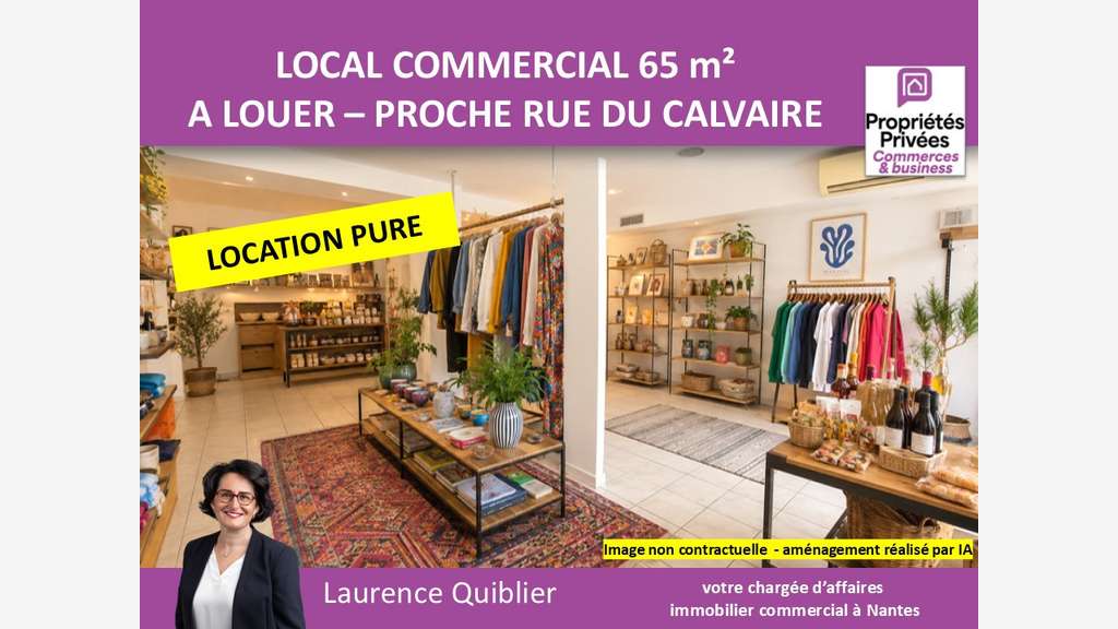 Local commercial 65m² à louer à Nantes centre