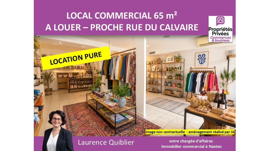 44000 NANTES - LOCAL COMMERCIAL 65 M² A LOUER