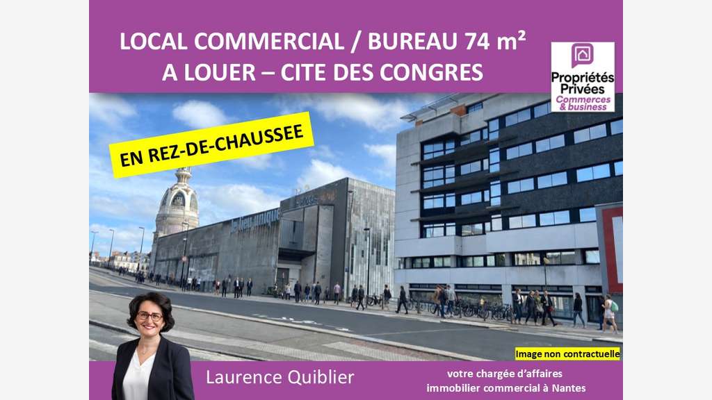 Loue local commercial 74m² Nantes cité des Congrès