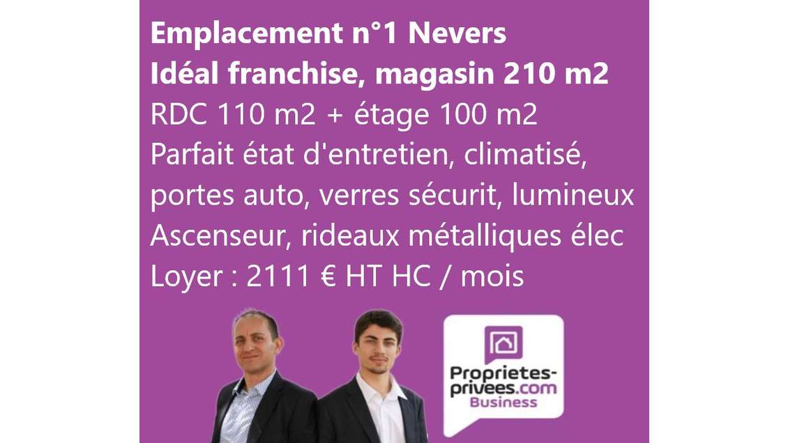 Local commercial 210m² empl N°1 piéton à Nevers