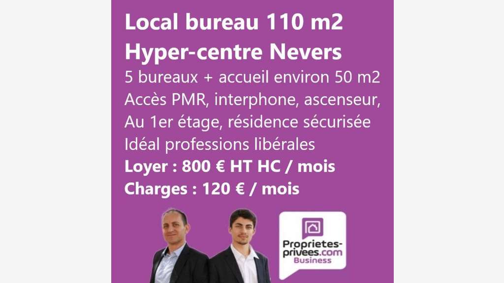 A louer local commercial 110m² centre-ville Nevers