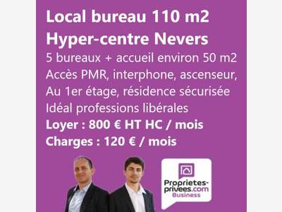 A louer local commercial 110m² centre-ville Nevers