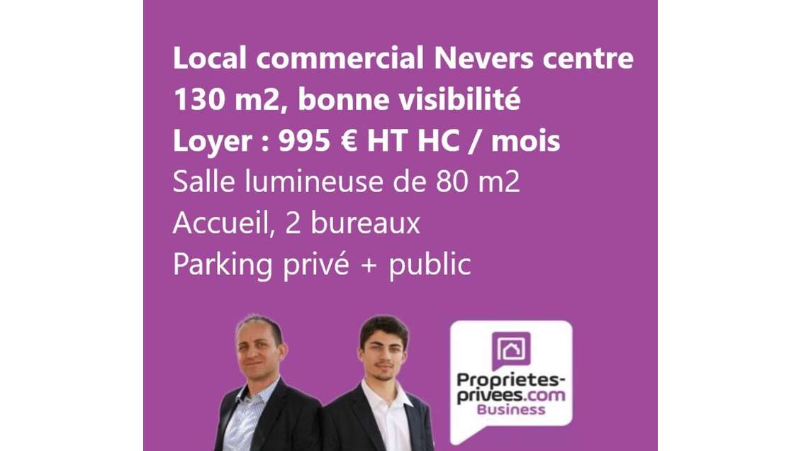 A louer local commercial 130m² à Nevers centre