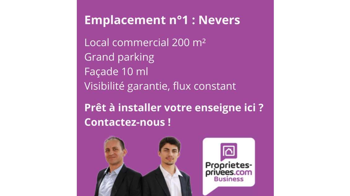 A louer local commercial 200m² empl N°1  à Nevers