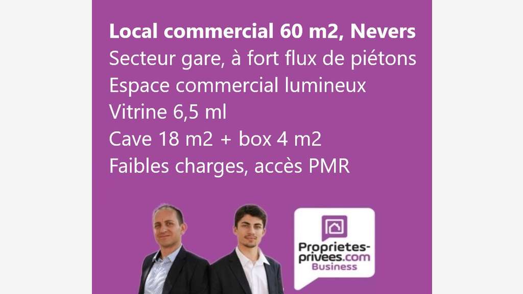 A louer local commercial 60m² quartier Gare Nevers