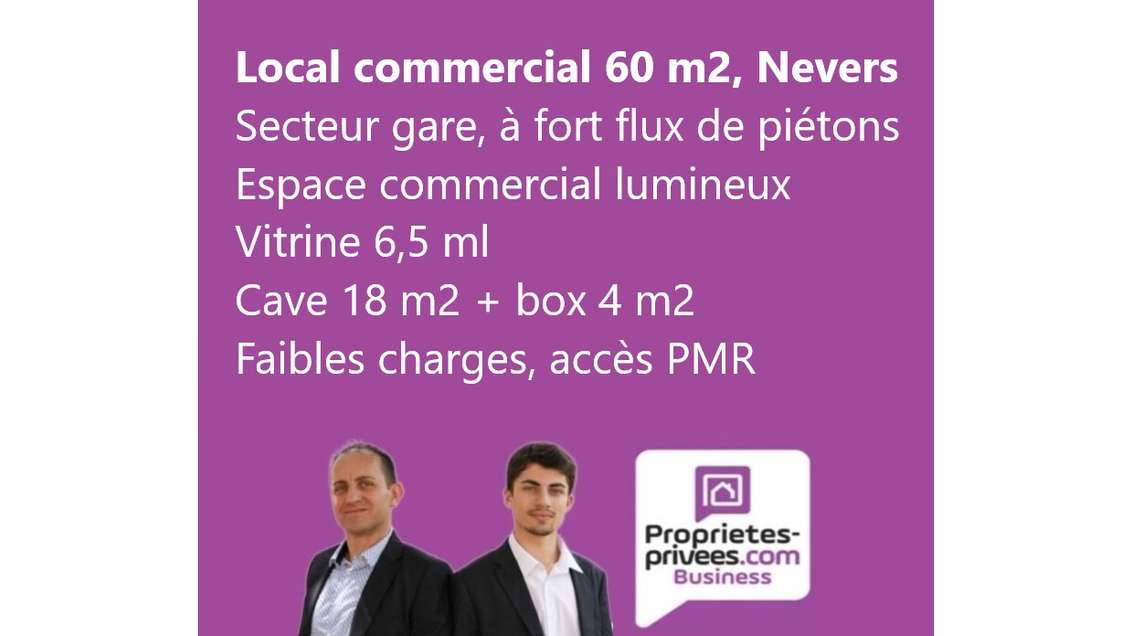 A louer local commercial 60m² quartier Gare Nevers