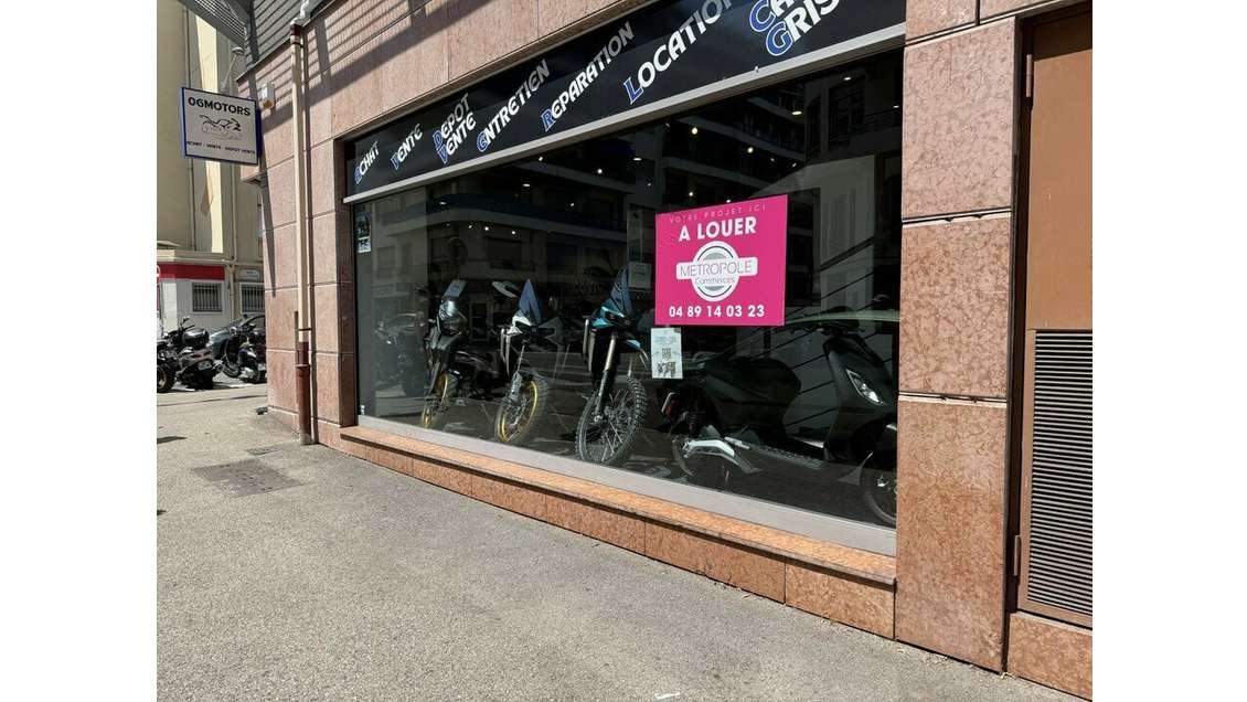 Local commercial 60m² à louer rue Barberis à Nice