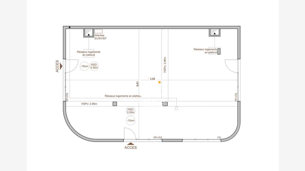 A louer cellule commerciale neuve 112m² à Orvault