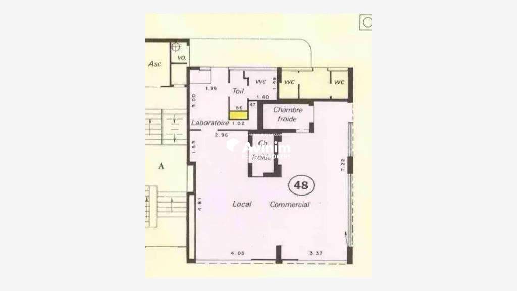 A louer local 83m² sur 2 niveaux Paris 13 Glacière