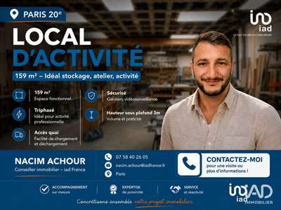 A louer local d'activités stockage 159m² à Paris