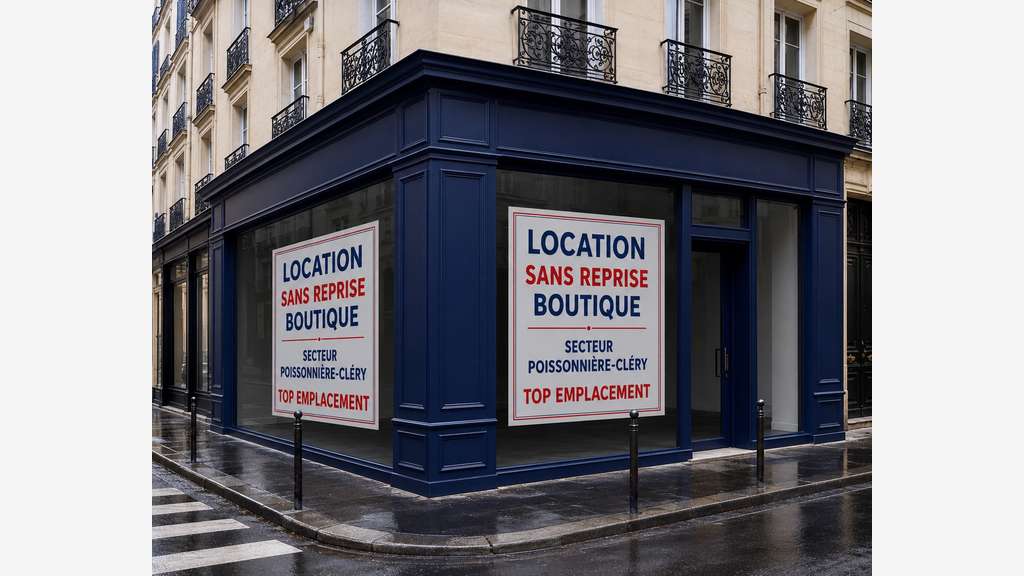 Location pure Boutique 85m²- 75002 paris Cléry