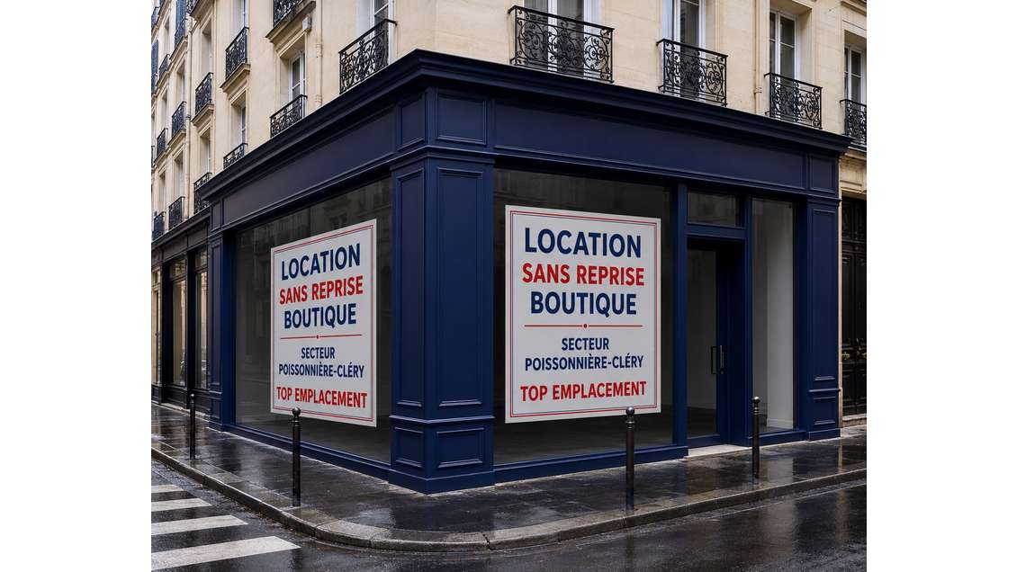 Location pure Boutique 85m²- 75002 paris Cléry