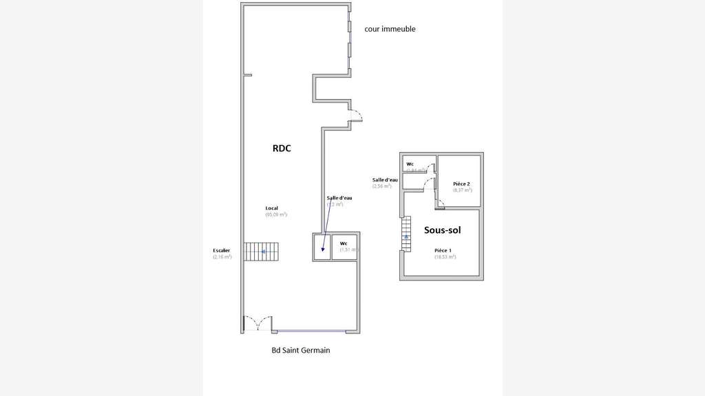 Location pure 130m² Bd St Germain 75005 Paris