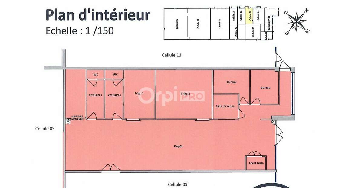 A louer Cellule Commerciale de 200m² Pau Nord