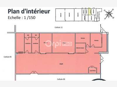 A louer Cellule Commerciale de 200m² Pau Nord
