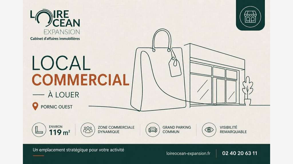Local commercial 119m² à louer Pornic ZAC Ouest