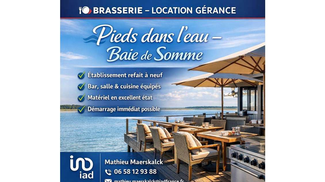 Location bar-brasserie sur la Baie de Somme