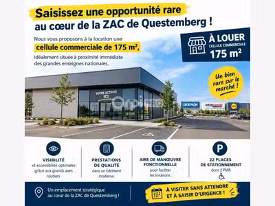 Local commercial 175m² à louer ZAC de Questemberg