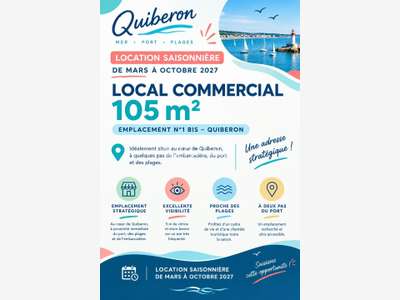 À LOUER  LOCAL COMMERCIAL 105 m² À QUIBERON