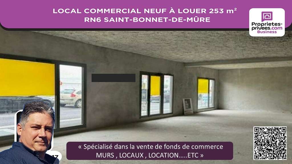 Local à louer 253m² RN6 Saint-Bonnet-de-Mûre