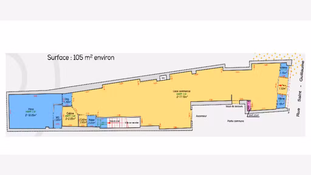 Location local commercial de 212m² à Saint Brieuc