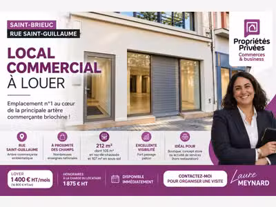 Location local commercial de 212m² à Saint Brieuc