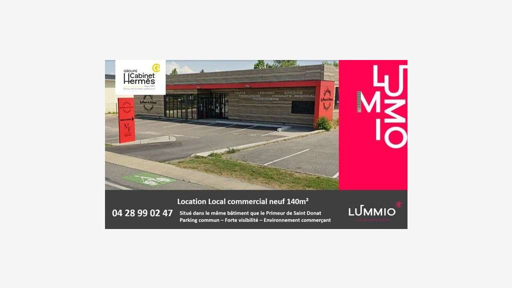 A louer local commercial neuf 140m² à Saint-Donat