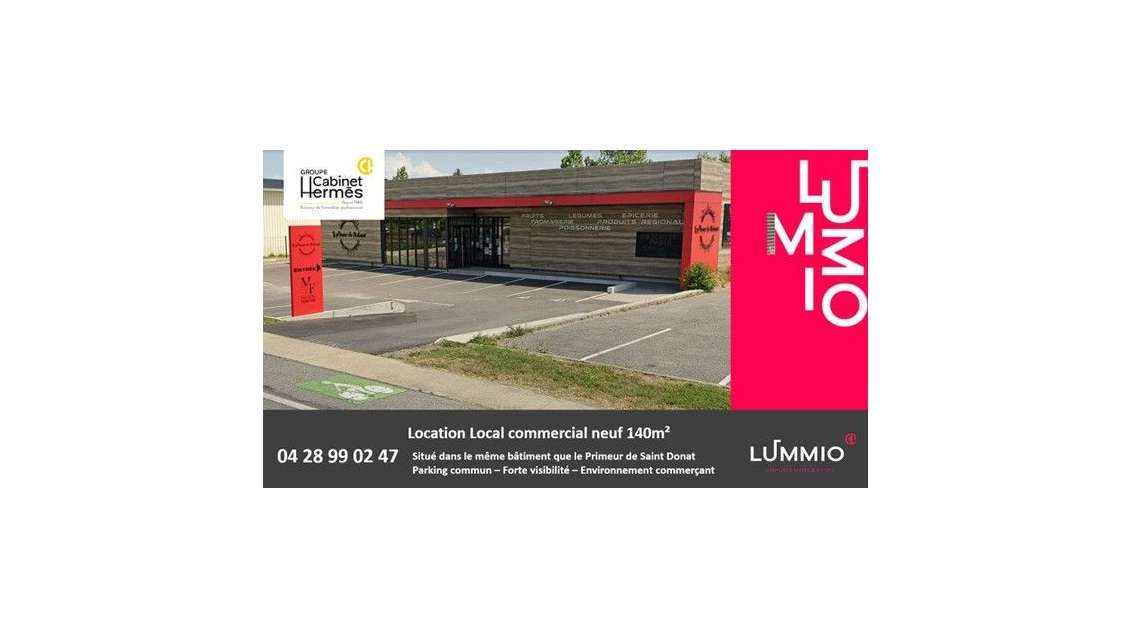 A louer local commercial neuf 140m² à Saint-Donat