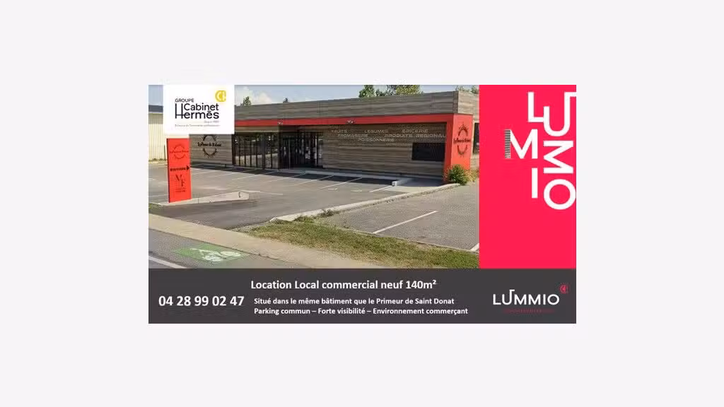 A louer local commercial neuf 140m² à Saint-Donat