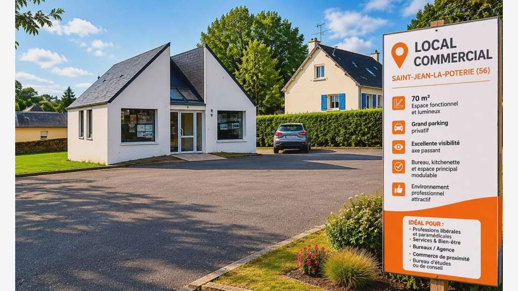Local 70m² empl stratégique Saint-Jean-la-Poterie