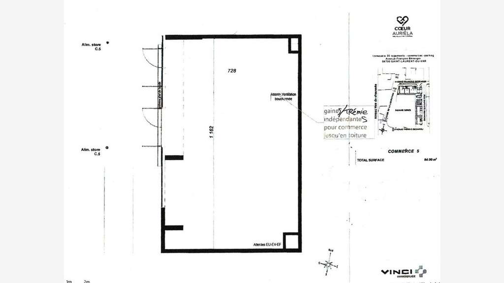 A louer local 85m² St-Laurent-du-Var Square Benes