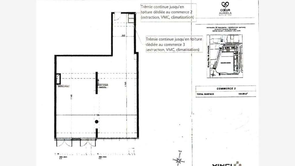 A louer local 144m² St-Laurent-du-Var Square Benes