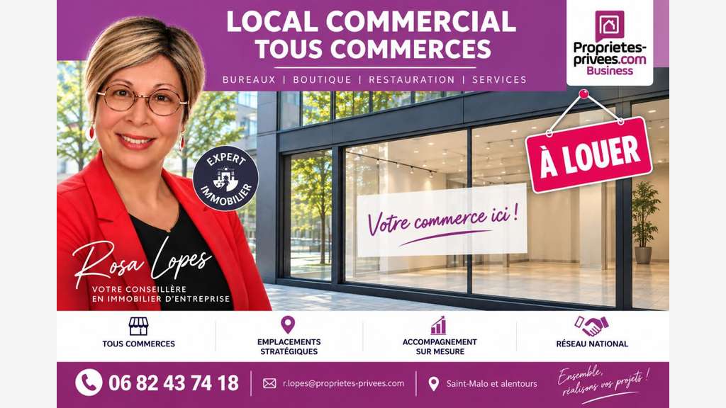 A louer local commercial de 100m² à Saint Malo