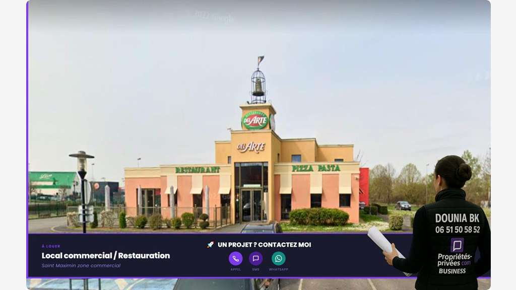 Loue restaurant 410m² clé en main ZAC St Maximin